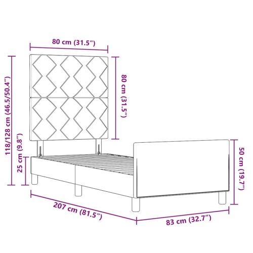 Box spring krevet Tamno siva 80 x 200 cm Baršun - Tamno siva 80 x 200 cm Dizajn s rombovima Cijena