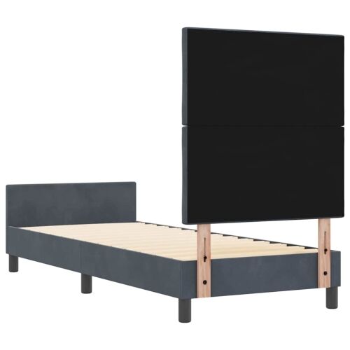 Box spring krevet Tamno siva 80 x 200 cm Baršun - Tamno siva 80 x 200 cm Dizajn s rombovima Cijena