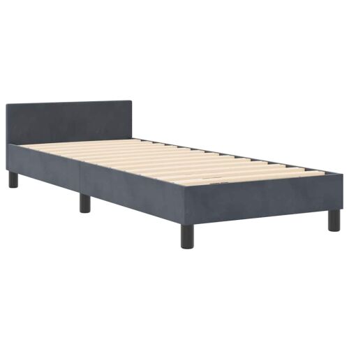 Box spring krevet Tamno siva 80 x 200 cm Baršun - Tamno siva 80 x 200 cm Dizajn s rombovima Cijena
