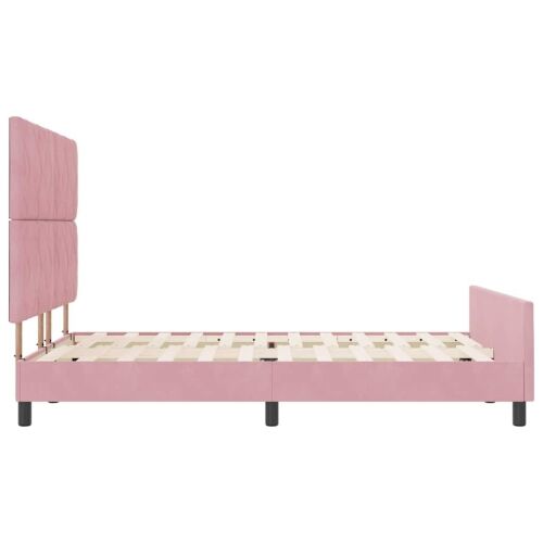 Box spring krevet Ružičasta 140 x 190 cm Baršun - Ružičasta 140 x 190 cm Dizajn s rombovima Cijena