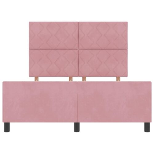 Box spring krevet Ružičasta 140 x 190 cm Baršun - Ružičasta 140 x 190 cm Dizajn s rombovima Cijena