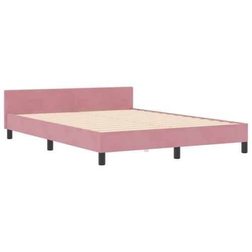 Box spring krevet Ružičasta 140 x 200 cm Baršun - Ružičasta 140 x 200 cm Dizajn s rombovima Cijena
