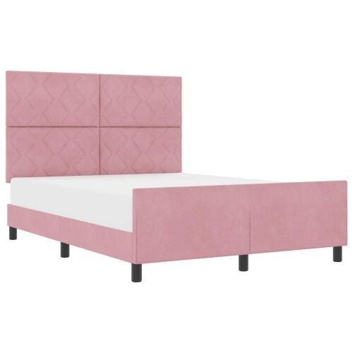 Box spring krevet Ružičasta 140 x 200 cm Baršun - Ružičasta 140 x 200 cm Dizajn s rombovima Cijena