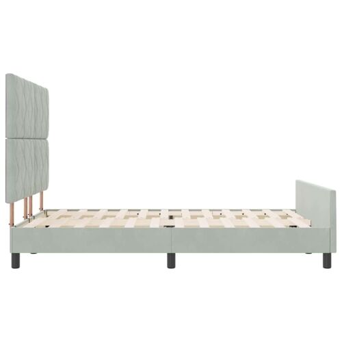 Box spring krevet Svjetlosiva 160 x 200 cm Baršun - Svjetlosiva 160 x 200 cm Dizajn s rombovima Cijena