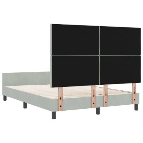 Box spring krevet Svjetlosiva 160 x 200 cm Baršun - Svjetlosiva 160 x 200 cm Dizajn s rombovima Cijena