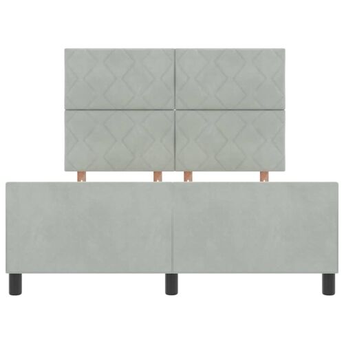 Box spring krevet Svjetlosiva 160 x 200 cm Baršun - Svjetlosiva 160 x 200 cm Dizajn s rombovima Cijena