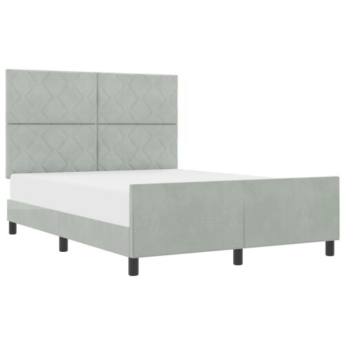 Box spring krevet Svjetlosiva 160 x 200 cm Baršun - Svjetlosiva 160 x 200 cm Dizajn s rombovima Cijena