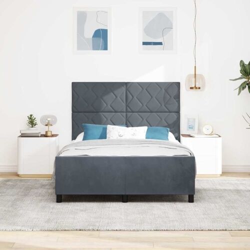 Box spring krevet Tamno siva 160 x 200 cm Baršun - Tamno siva 160 x 200 cm Dizajn s rombovima Cijena