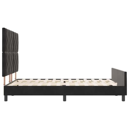 Box spring krevet s uzglavljem Crna 160 x 200 cm Baršun - Crna 160 x 200 cm Dizajn s rombovima Cijena