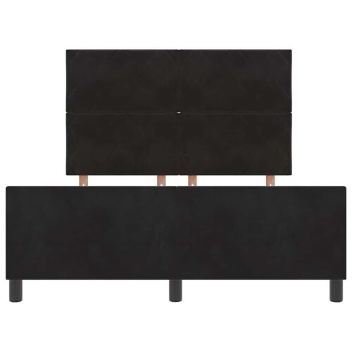 Box spring krevet s uzglavljem Crna 160 x 200 cm Baršun - Crna 160 x 200 cm Dizajn s rombovima Cijena