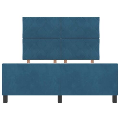 Box spring krevet Tamno plava 160 x 200 cm Baršun - Tamno plava 160 x 200 cm Dizajn s rombovima Cijena