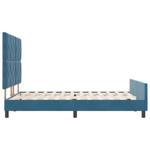 Box spring krevet Tamno plava 160 x 200 cm Baršun - Tamno plava 160 x 200 cm Dizajn s rombovima Cijena