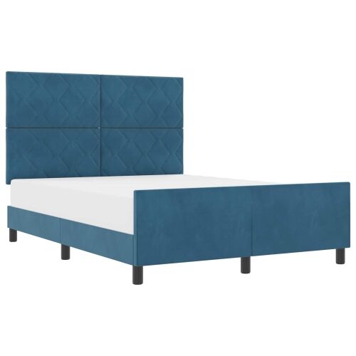 Box spring krevet Tamno plava 160 x 200 cm Baršun - Tamno plava 160 x 200 cm Dizajn s rombovima Cijena