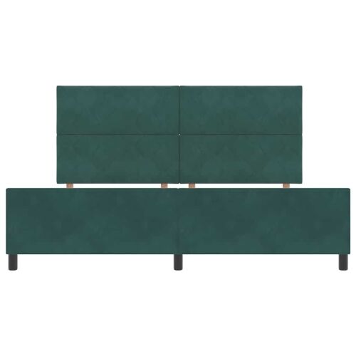 Box spring krevet Tamnozelena 200 x 200 cm Baršun - Tamnozelena 200 x 200 cm Dizajn s rombovima Cijena