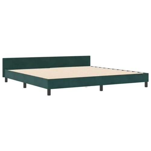 Box spring krevet Tamnozelena 200 x 200 cm Baršun - Tamnozelena 200 x 200 cm Dizajn s rombovima Cijena