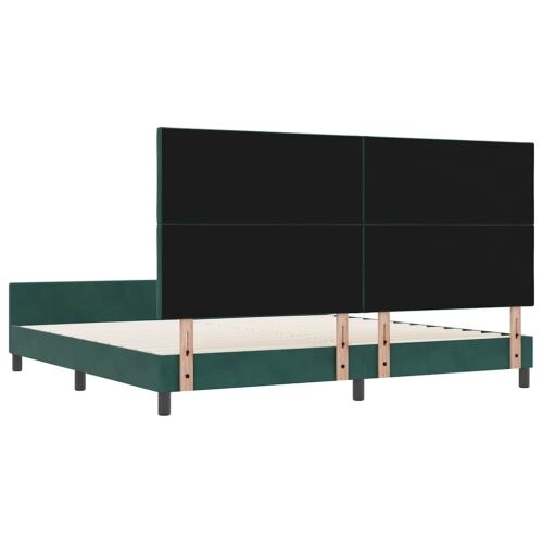 Box spring krevet Tamnozelena 200 x 200 cm Baršun - Tamnozelena 200 x 200 cm Dizajn s rombovima Cijena
