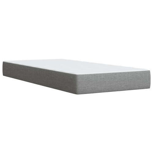 Boxspring krevet s madracem Svjetlosiva 80 x 200 cm Tkanina - Svjetlosiva 80 x 200 cm Prošiveno gumbima Cijena