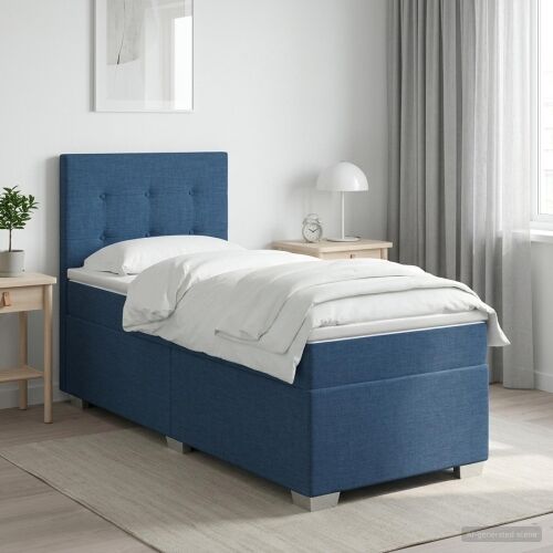 Boxspring krevet s madracem Plava 80 x 200 cm Tkanina - Plava 80 x 200 cm Prošiveno gumbima Cijena