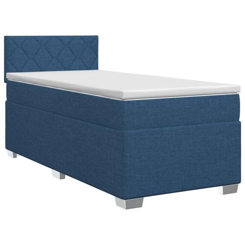Boxspring krevet s madracem Plava 80 x 200 cm Tkanina - Plava 80 x 200 cm Dizajn s rombovima Cijena