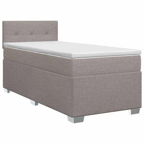 Boxspring krevet s madracem Sivosmeđa 90 x 190 cm Tkanina - Sivosmeđa 90 x 190 cm Prošiveno gumbima Cijena