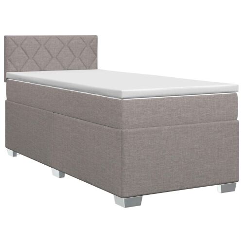 Boxspring krevet s madracem Sivosmeđa 90 x 190 cm Tkanina - Sivosmeđa 90 x 190 cm Dizajn s rombovima Cijena
