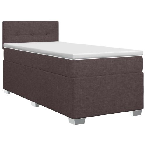 Boxspring krevet s madracem Tamno smeđa 90 x 200 cm Tkanina - Tamno smeđa 90 x 200 cm Prošiveno gumbima Cijena