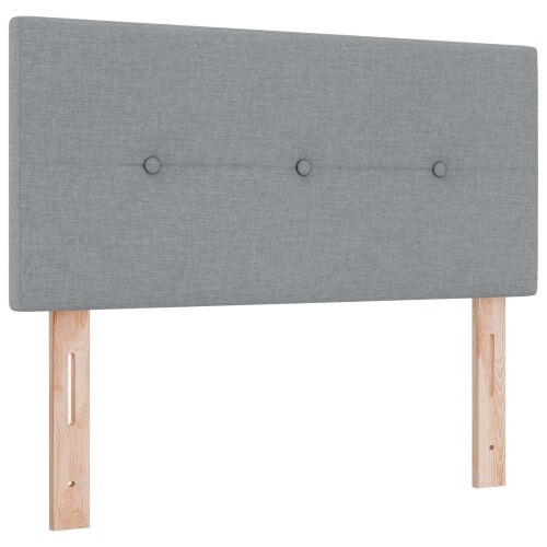 Boxspring krevet s madracem Svjetlosiva 100 x 200 cm Tkanina - Svjetlosiva 100 x 200 cm Prošiveno gumbima Cijena