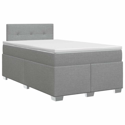 Boxspring krevet s madracem Svjetlosiva 120 x 190 cm Tkanina - Svjetlosiva 120 x 190 cm Prošiveno gumbima Cijena