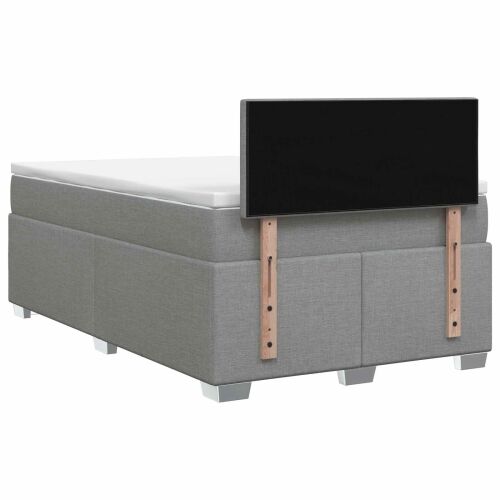 Boxspring krevet s madracem Svjetlosiva 120 x 190 cm Tkanina - Svjetlosiva 120 x 190 cm Prošiveno gumbima Cijena