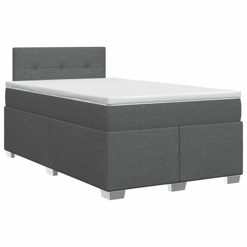Boxspring krevet s madracem Tamnosiva 120 x 190 cm Tkanina - Tamnosiva 120 x 190 cm Prošiveno gumbima Cijena