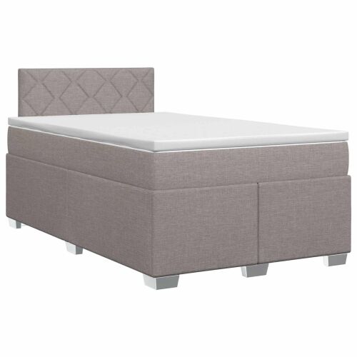 Boxspring krevet s madracem Sivosmeđa 120 x 190 cm Tkanina - Sivosmeđa 120 x 190 cm Dizajn s rombovima Cijena