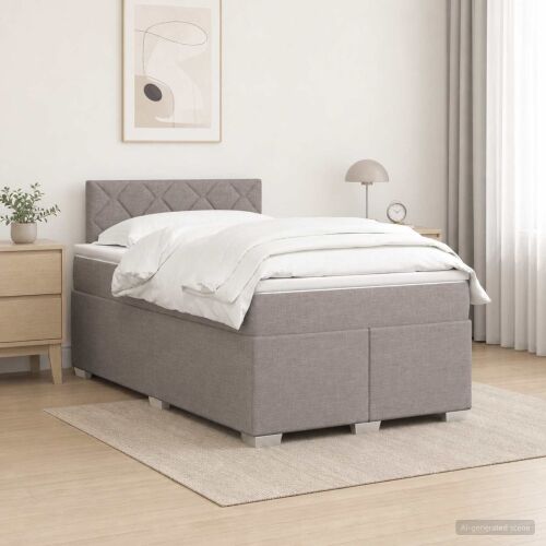 Boxspring krevet s madracem Sivosmeđa 120 x 190 cm Tkanina - Sivosmeđa 120 x 190 cm Dizajn s rombovima Cijena