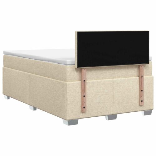 Boxspring krevet s madracem Krem 120 x 190 cm Tkanina - Krem 120 x 190 cm Dizajn s rombovima Cijena