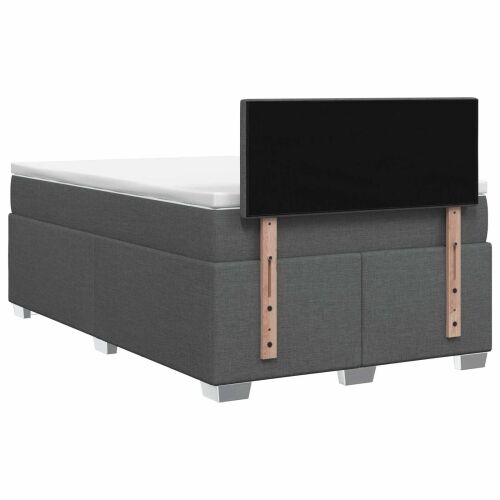 Boxspring krevet s madracem Tamnosiva 120 x 200 cm Tkanina - Tamnosiva 120 x 200 cm Prošiveno gumbima Cijena