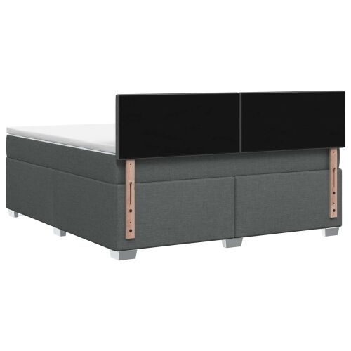 Boxspring krevet s madracem Tamnosiva 160 x 200 cm Tkanina - Tamnosiva 160 x 200 cm Dizajn s rombovima Cijena