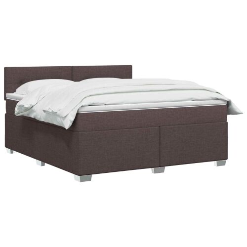 Boxspring krevet s madracem Tamno smeđa 180 x 200 cm Tkanina - Tamno smeđa 180 x 200 cm Prošiveno gumbima Cijena