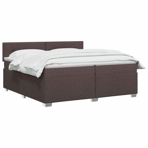 Boxspring krevet s madracem Tamno smeđa 200 x 200 cm Tkanina - Tamno smeđa 200 x 200 cm Prošiveno gumbima Cijena
