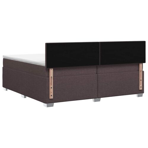 Boxspring krevet s madracem Tamno smeđa 200 x 200 cm Tkanina - Tamno smeđa 200 x 200 cm Prošiveno gumbima Cijena