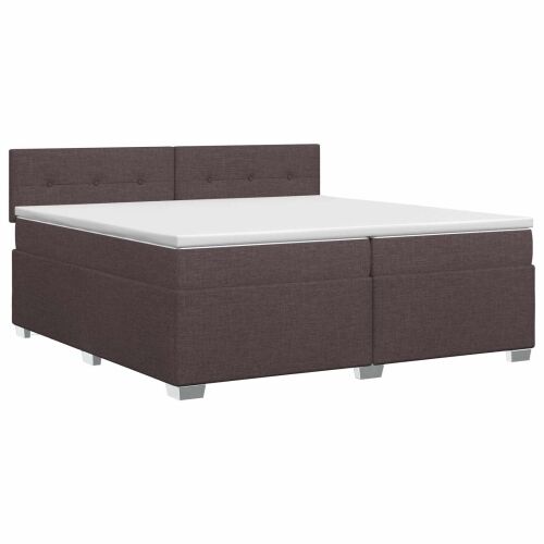 Boxspring krevet s madracem Tamno smeđa 200 x 200 cm Tkanina - Tamno smeđa 200 x 200 cm Prošiveno gumbima Cijena