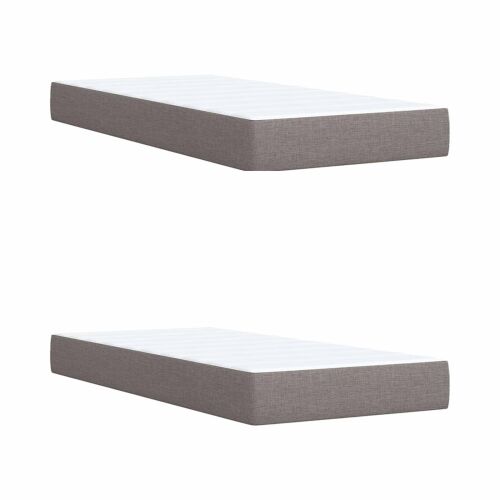 Boxspring krevet s madracem Sivosmeđa 200 x 200 cm Tkanina - Sivosmeđa 200 x 200 cm Dizajn s rombovima Cijena