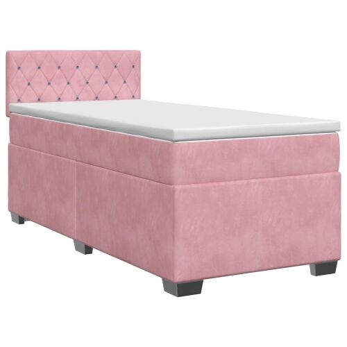Boxspring krevet s madracem Ružičasta 80 x 200 cm Baršun - Ružičasta 80 x 200 cm Kristal s dugmadima Cijena