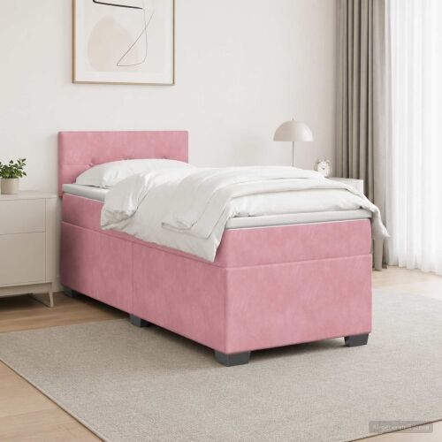 Boxspring krevet s madracem Ružičasta 80 x 200 cm Baršun - Ružičasta 80 x 200 cm Prošiveno gumbima Cijena
