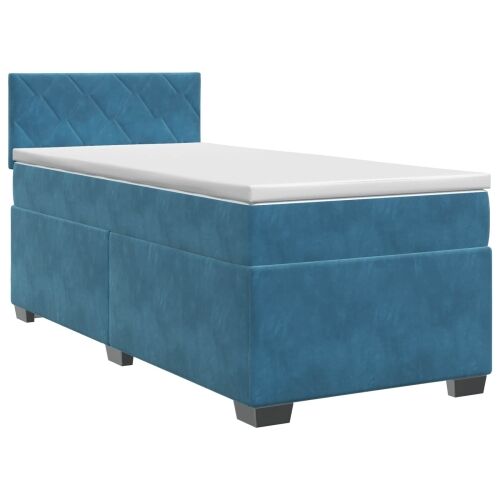 Boxspring krevet s madracem Tamno plava 80 x 200 cm Baršun - Plava 80 x 200 cm Dizajn s rombovima Cijena