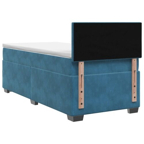Boxspring krevet s madracem Tamno plava 80 x 200 cm Baršun - Plava 80 x 200 cm Dizajn s rombovima Cijena