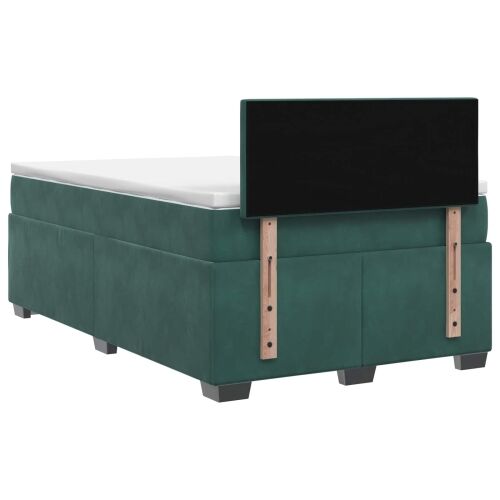 Boxspring krevet s madracem Tamnozelena 120 x 190 cm Baršun - Tamnozelena 120 x 190 cm Kristal s dugmadima Cijena
