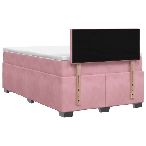 Boxspring krevet s madracem Ružičasta 120 x 200 cm Baršun - Ružičasta 120 x 200 cm Kristal s dugmadima Cijena