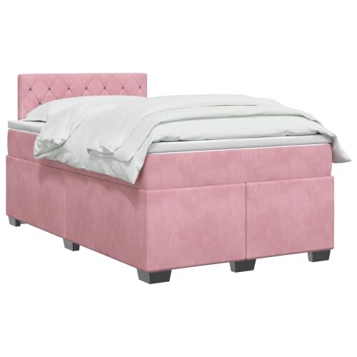 Boxspring krevet s madracem Ružičasta 120 x 200 cm Baršun - Ružičasta 120 x 200 cm Kristal s dugmadima Cijena
