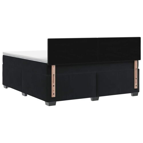 Boxspring krevet s madracem Crna 140 x 190 cm Baršun - Crna 140 x 190 cm Dizajn s rombovima Cijena