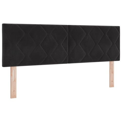 Boxspring krevet s madracem Crna 140 x 200 cm Baršun - Crna 140 x 200 cm Dizajn s rombovima Cijena