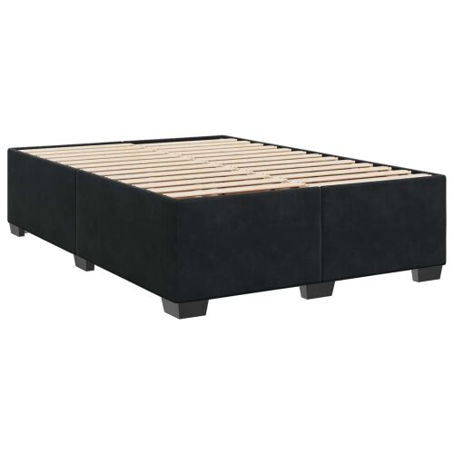 Boxspring krevet s madracem Crna 140 x 200 cm Baršun - Crna 140 x 200 cm Dizajn s rombovima Cijena